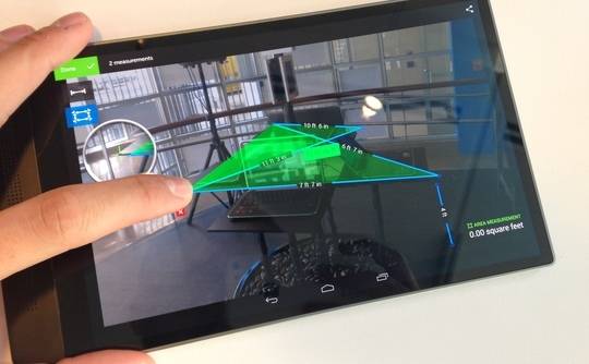 Die RealSense-Kamera des Dell Venue 8 7000 erfasst Abstände von Objekten