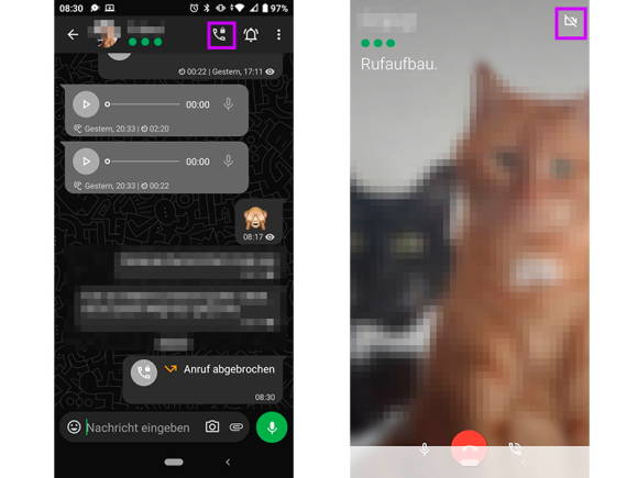Screenshot Threema auf dem Smartphone