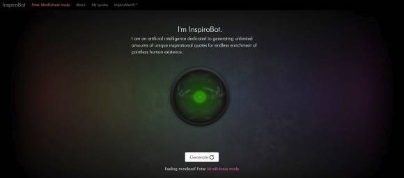 Startseite des InspiroBot