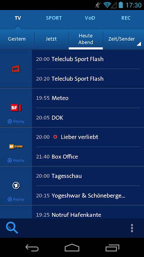Die neue Swisscom-TV-App, hier für Android
