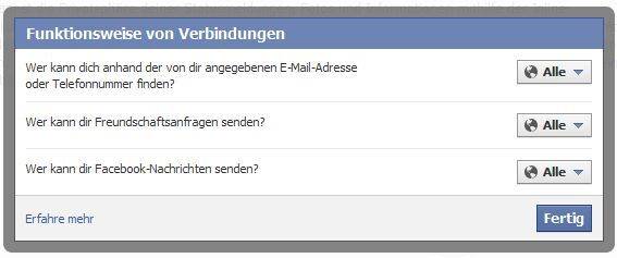 Versteckt: Wer die Handynummer nicht für Suchanfragen freigeben will, muss die passende Option in den Privatsphäre-Einstellungen finden