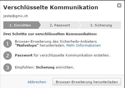 In drei Schritten ist der verschlüsselte Mailversand eingerichtet