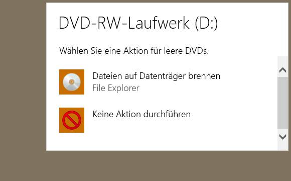 Wählen Sie Dateien auf Datenträger brennen
