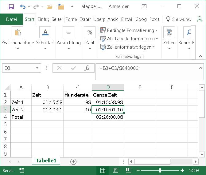 Excel Format Fur Hundertstelsekunden Pctipp Ch