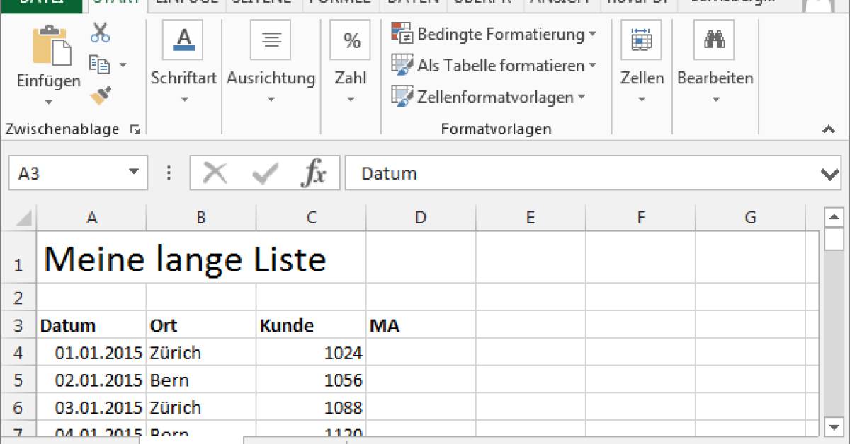 Excel: Spaltentitel auf Folgeseiten wiederholen - pctipp.ch