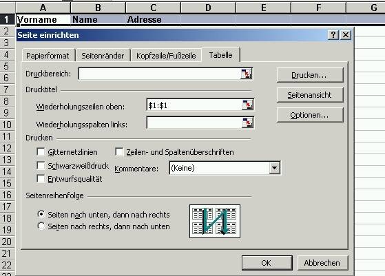 Gleicher Dialog unter Excel 2003