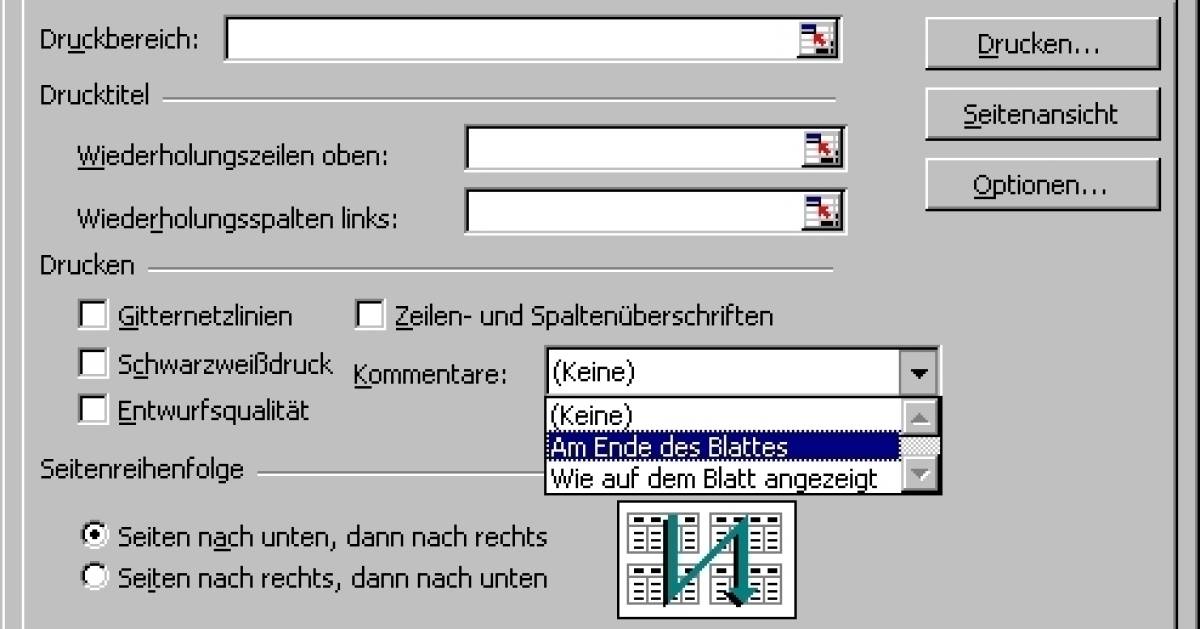 Kommentare im Excel ausdrucken - pctipp.ch