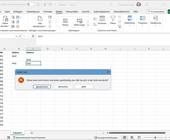 Excel-Tabelle mit einer Fehlermeldung, die über eine falsche Eingabe informiert