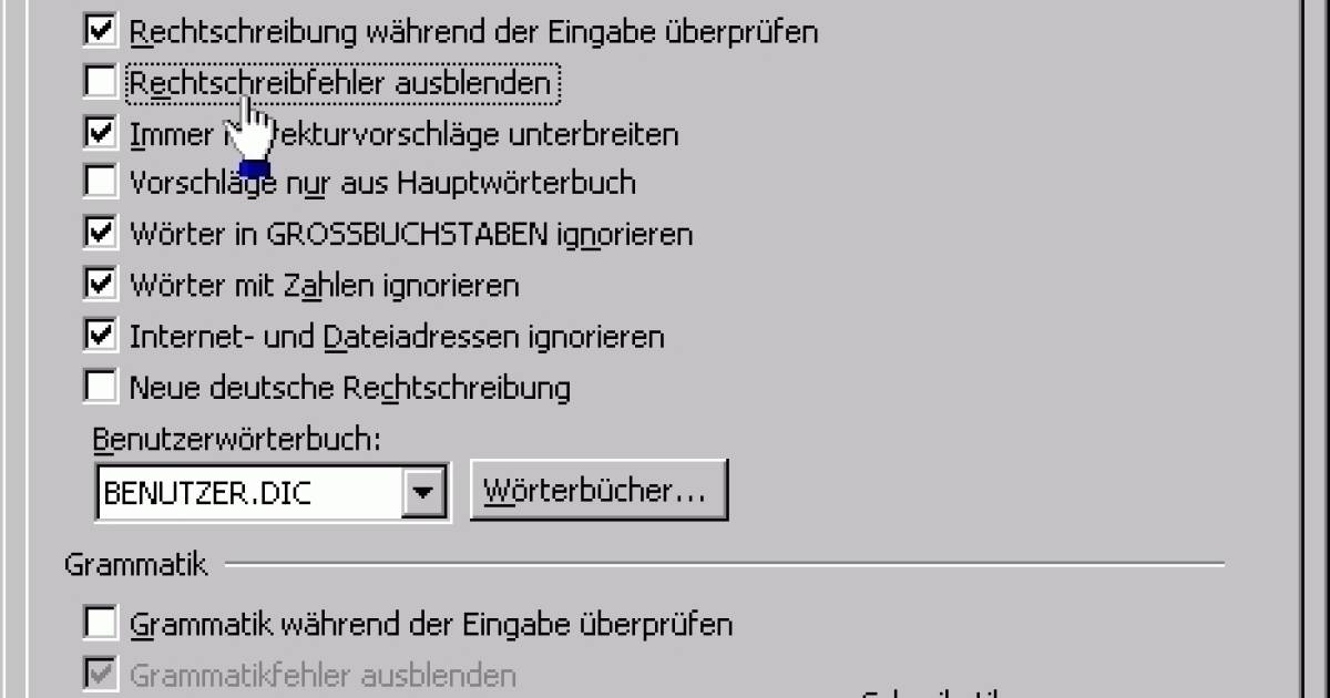 word rechtschreibfehler ausblenden anzeigen pctipp ch