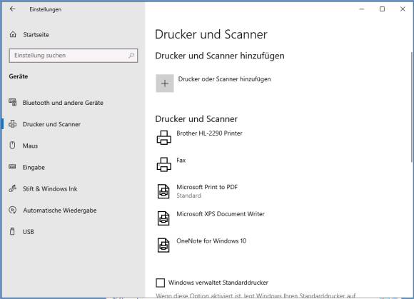 Die Drucker-Einstellungen in Windows 10