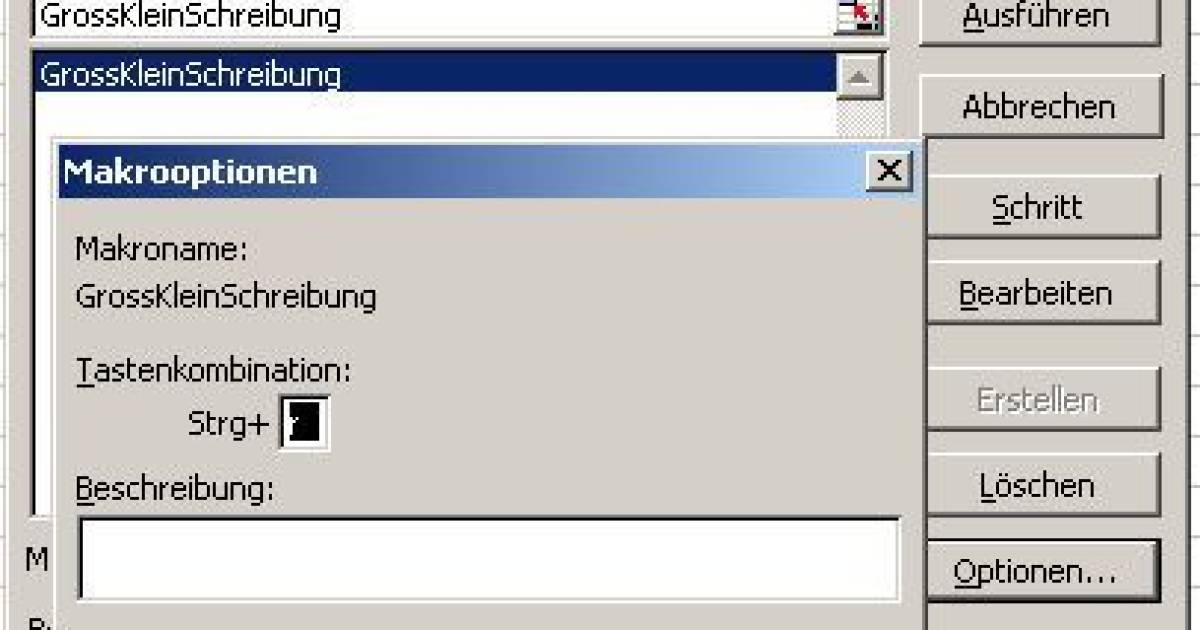 Excel Tastenkombination für Gross und Kleinschreibung pctipp.ch