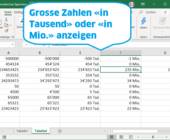 Screenshot Excel mit verschieden formatierten Zahlen