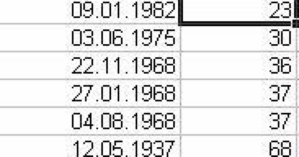 Berechnung des Alters und in Gruppen zusammenfassen - Excel - pctipp.ch
