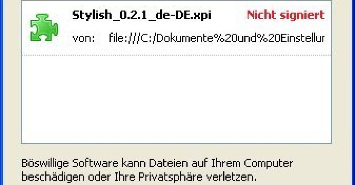 Installation von Firefox und ThunderbirdErweiterungen (.xpiDateien
