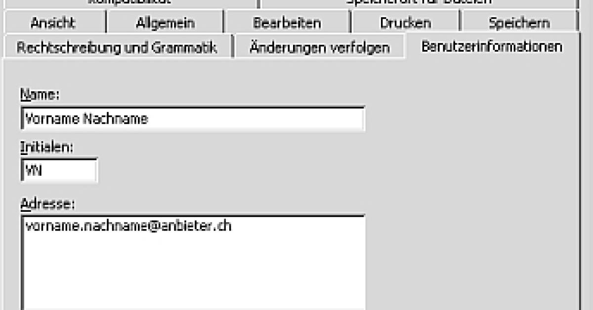 Word EMailAdresse als Feld einfügen pctipp.ch