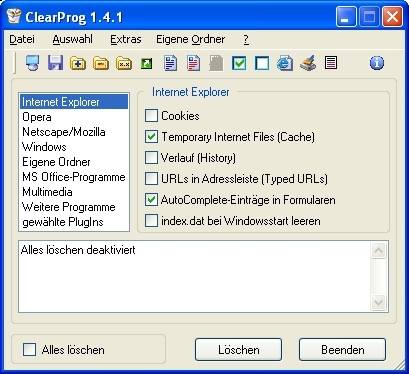 ClearProg löscht Surfspuren