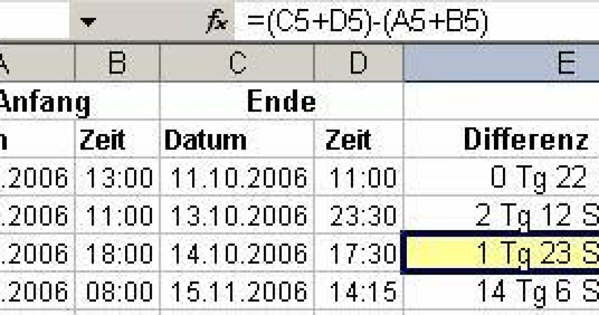Differenz in Tagen, Stunden und Minuten berechnen und anzeigen - pctipp.ch