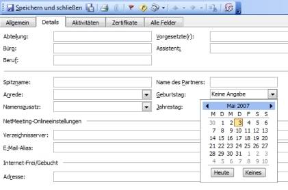 Geburtstage im Outlook - pctipp.ch