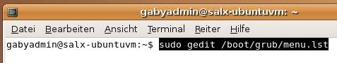 Der Befehl zum editieren der Datei, dank "sudo" mit Root-Rechten