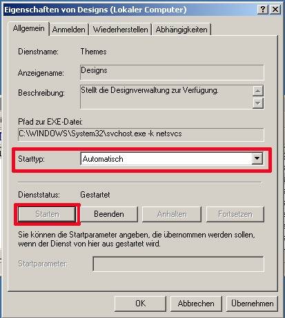Setzen Sie den Dienst auf «Automatisch» und klicken Sie auch gleich auf «Starten»