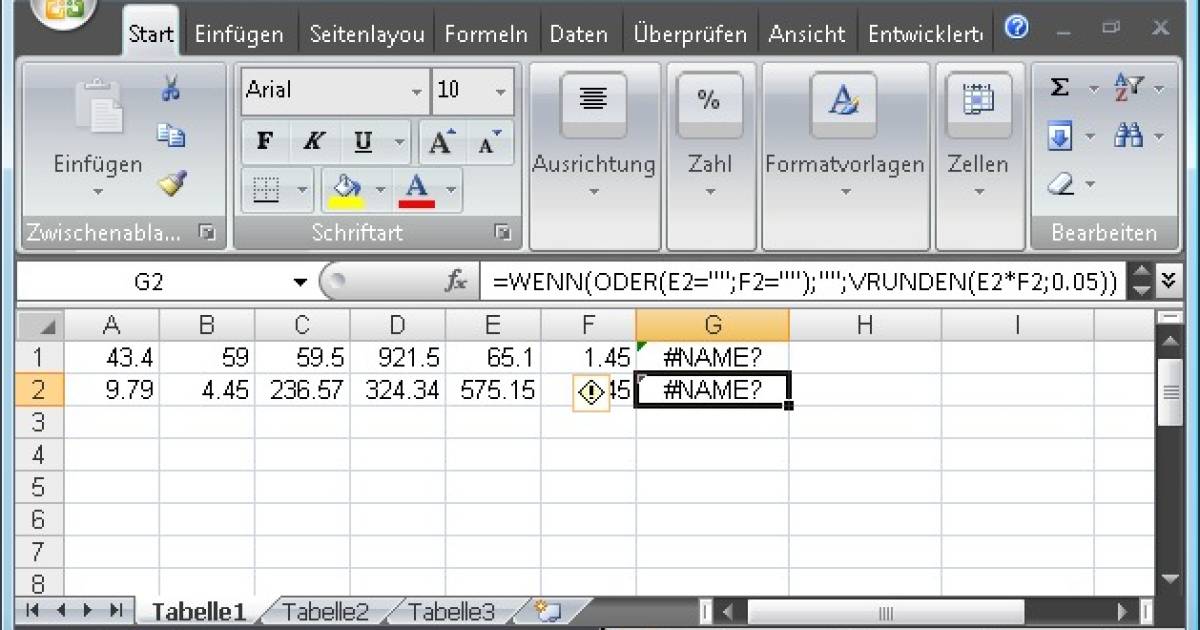 Excel Fehler Name Excel Fehler Name