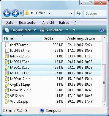 Die .acl-Dateien enthalten die AutoKorrektur-Einträge