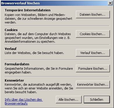 Internet Explorer 7: Cache leeren