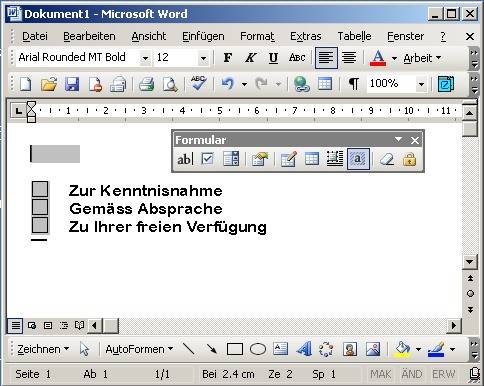 Word Formularfelder Inkl Grauschattierung Drucken Pctipp Ch
