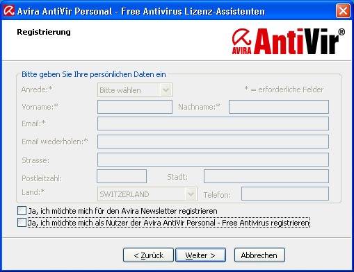 Das Registrieren ist freiwillig