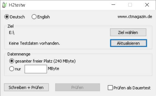 Die C't-Redaktion hat ein eigenes Tool für Flashspeichertests geschrieben