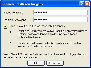 Geben Sie hier ein neues Kennwort ein