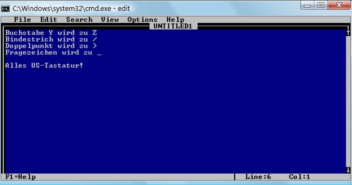 Tastaturlayout Andern Im Ms Dos Editor Pctipp Ch