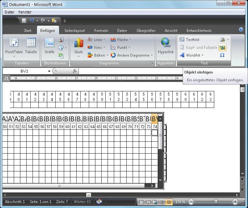 Word 2007: Anzahl Spalten in Tabelle - pctipp.ch
