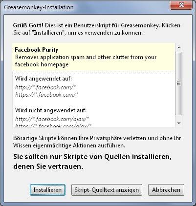 Installieren Sie das F.B. Purity Script
