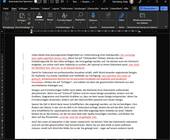 Word-Datei mit in Rot sichtbaren Änderungen