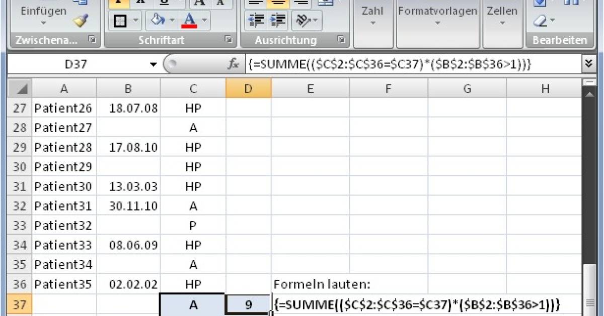 Excel ZÄHLENWENN mit mehreren Kriterien pctipp.ch