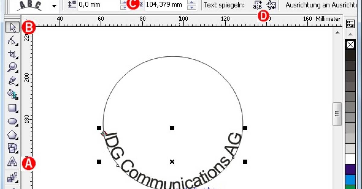 Kreisförmige Beschriftung in Corel DRAW X3 pctipp.ch