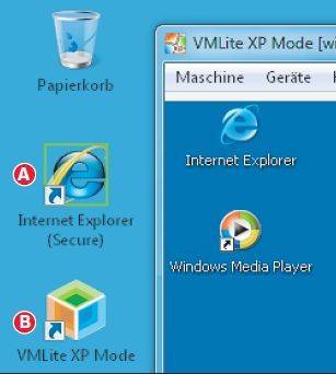 Screen 1: Nutzen Sie Windows XP unter Windows 7