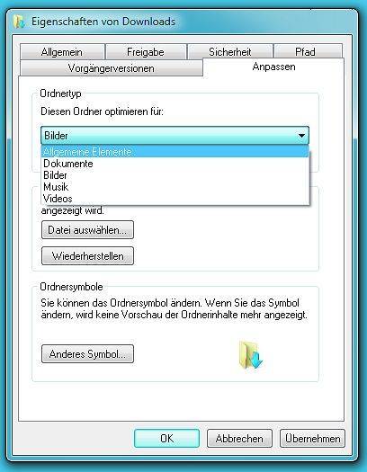 Screen 3: Im Zweifelsfall wählen Sie: Allgemeine Elemente