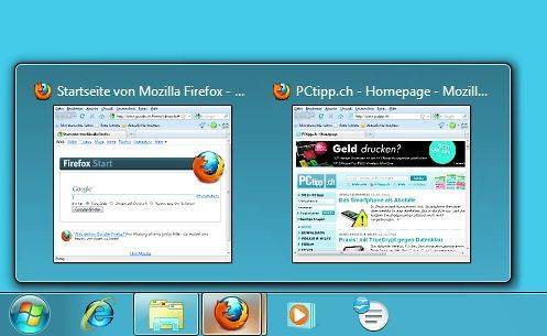 Screen 3: Nicht alle sind begeistert von den Vorschaubildern der Taskleiste in Windows 7
