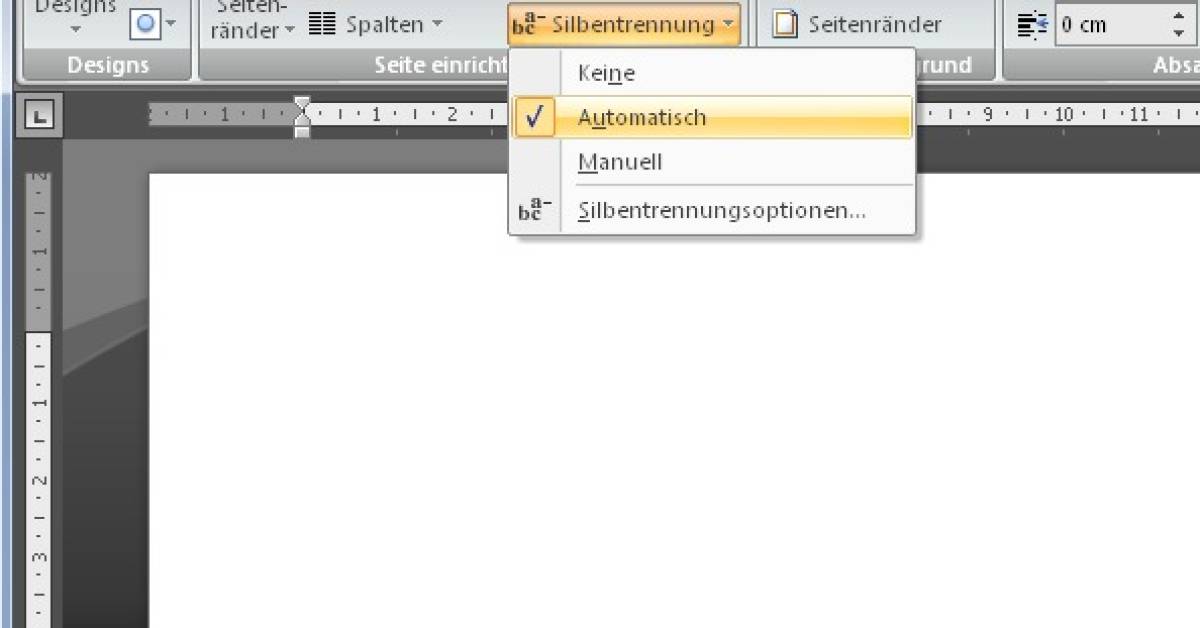 Automatische Silbentrennung in Word pctipp.ch
