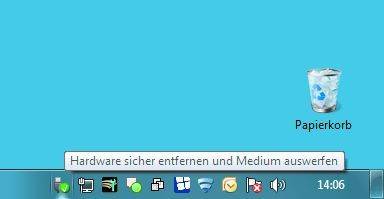 Screen 5: Werfen Sie den USB-Stick immer aus, um Datenverlust zu vermeiden