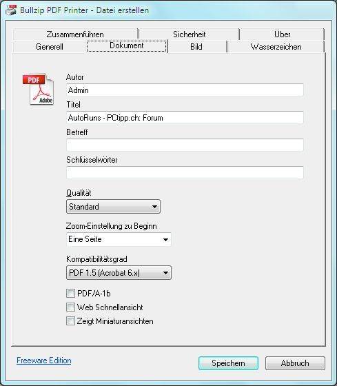 Bullzip PDF Printer hilft, wichtige Dokumente zu archivieren