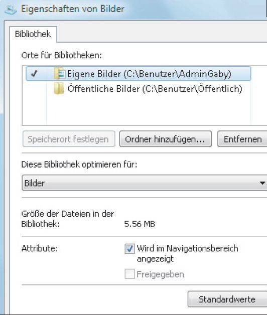 Screen 6: Die Bibliotheken lassen sich sehr einfach anpassen