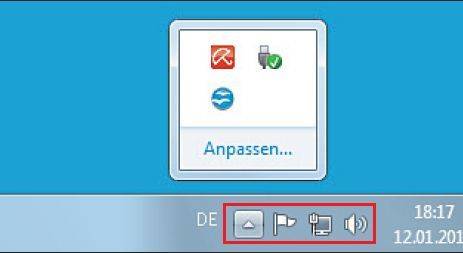 Screen 7: Im Infobereich von Windows stecken Programme, die im Hintergrund laufen