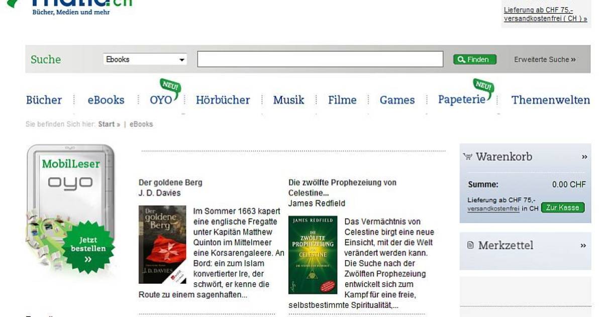 Thalia 100'000 deutschsprachige eBooks pctipp.ch