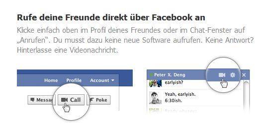 Der Videoanruf wird komplett in den bestehenden Chat integriert
