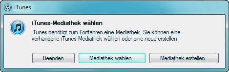 Screen 2: iTunes kann auch mehrere Bibliotheken verwalten