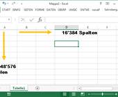 Excel-Screenshot mit max. Angabe von Zeilen und Spalten