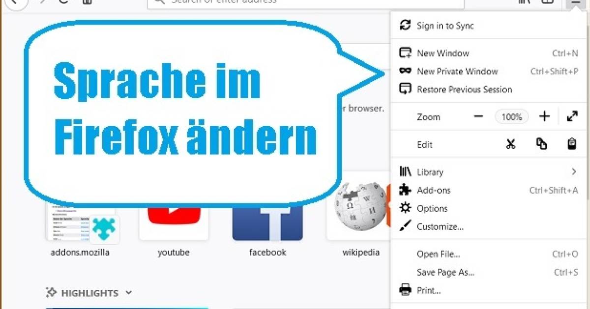 englisch auf deutsch umstellen